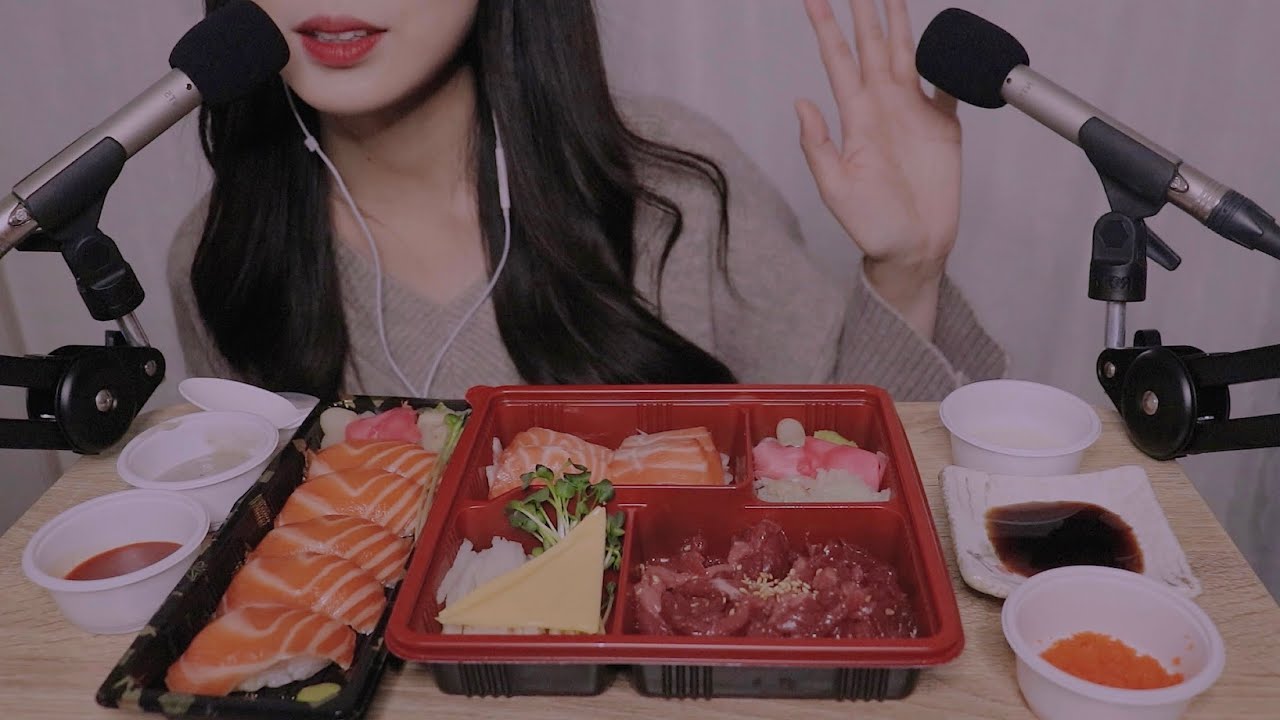 图片[1]-[wooyeon]吃美味的生牛肉和三文鱼|吃播-asmr wooyeon / 韩国ASMR-秀房