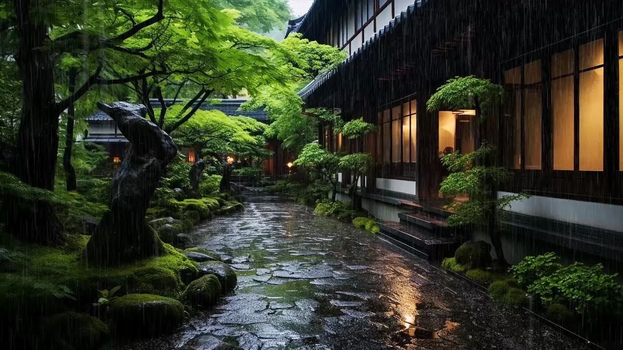 图片[1]-[海洋的野望]在日式庭院里听雨，减轻压力，增强专注力，快速入眠-白噪音频道 / 其他ASMR-秀房