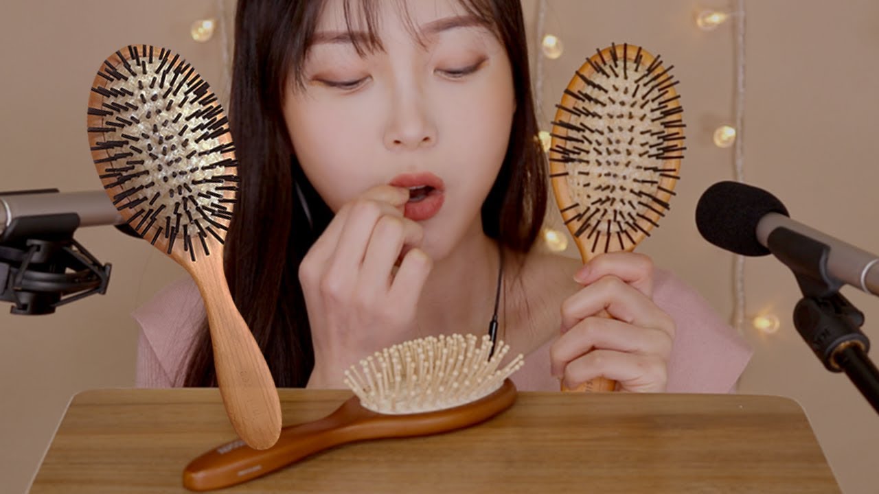图片[1]-[咀嚼音]ASMR 吃可食用的梳子，嘎嘣脆-Eunzel ASMR 은젤 / 韩国ASMR-秀房